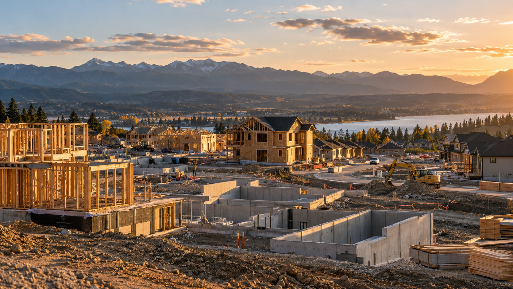 A multi-phase residential development under construction in Western Canada